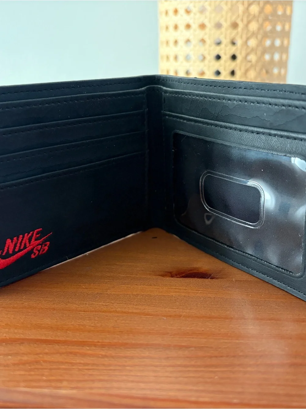 Nike Men's White and Black Graphic Bifold Wallet